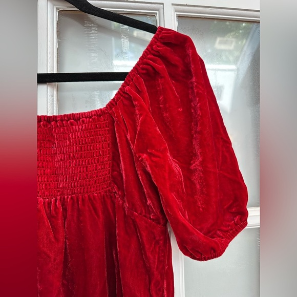 ModCloth Ruby Red Velvet Special Occasions Holiday Party Babydoll Dress Size XS - Picture 6 of 11